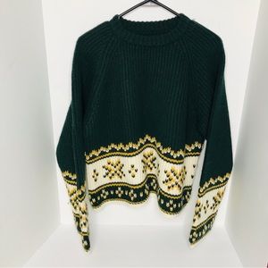 Vintage Abercrombie & Fitch Ribbed Wool Crop Sweater Women’s Large Hong Kong